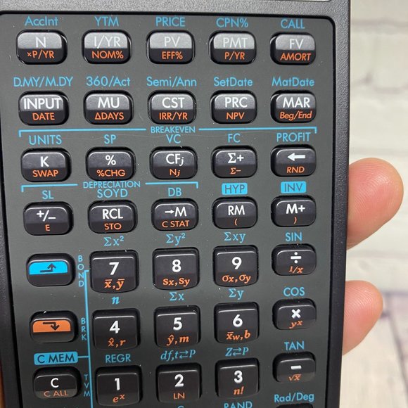 Financial Calculator Handheld HP 10bII Hewlett Packard Tested Works w/ Batteries - Picture 3 of 9